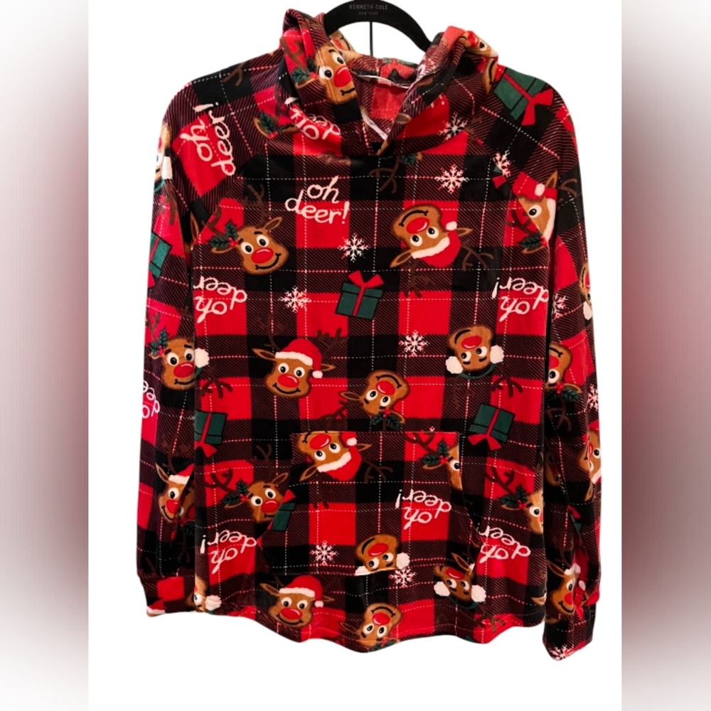 NOBO No Boundaries Rudolph plaid Christmas fleece Junior's sz XXL 19